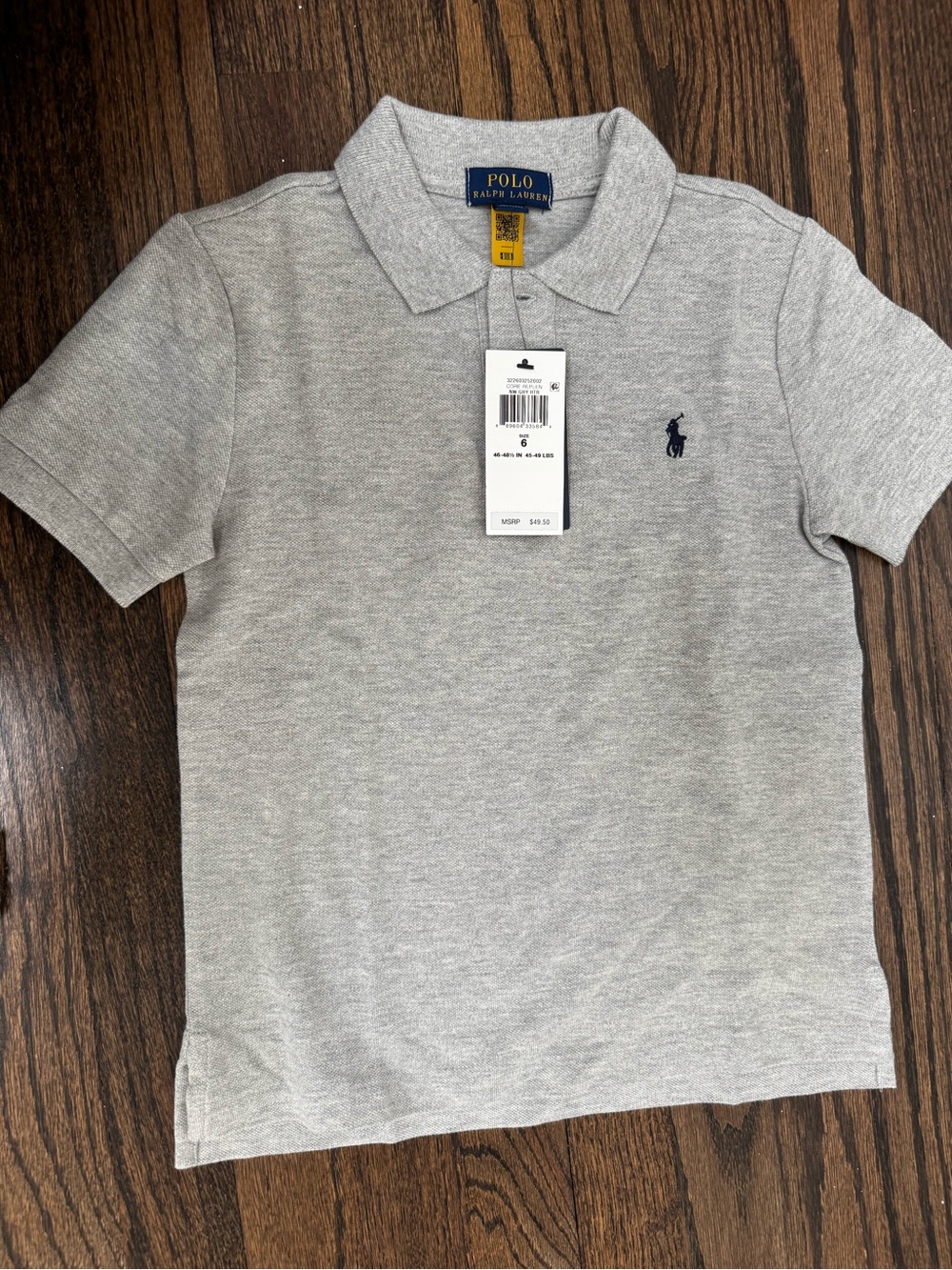 Ralph Lauren Grey Short-Sleeve Polo with Navy Pony